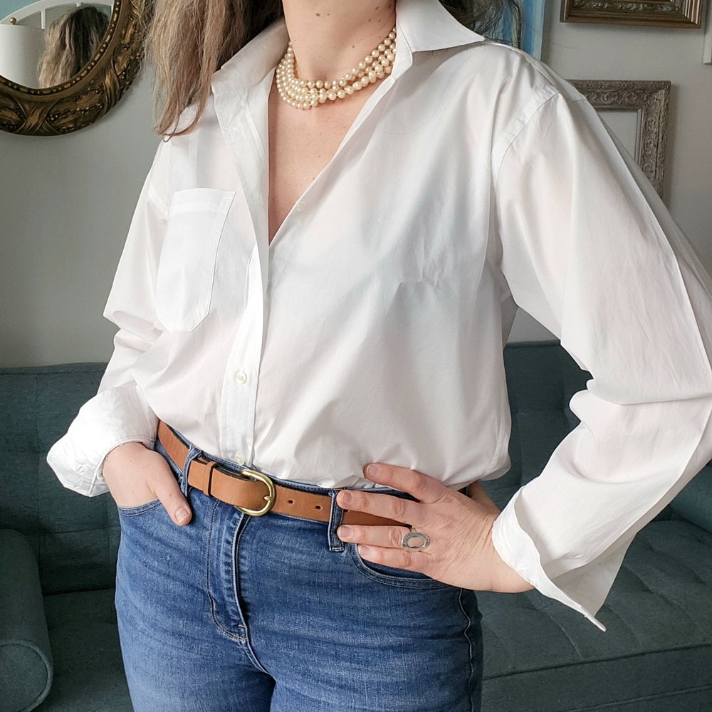 Dior White Button-Down Shirt with Classic Collar